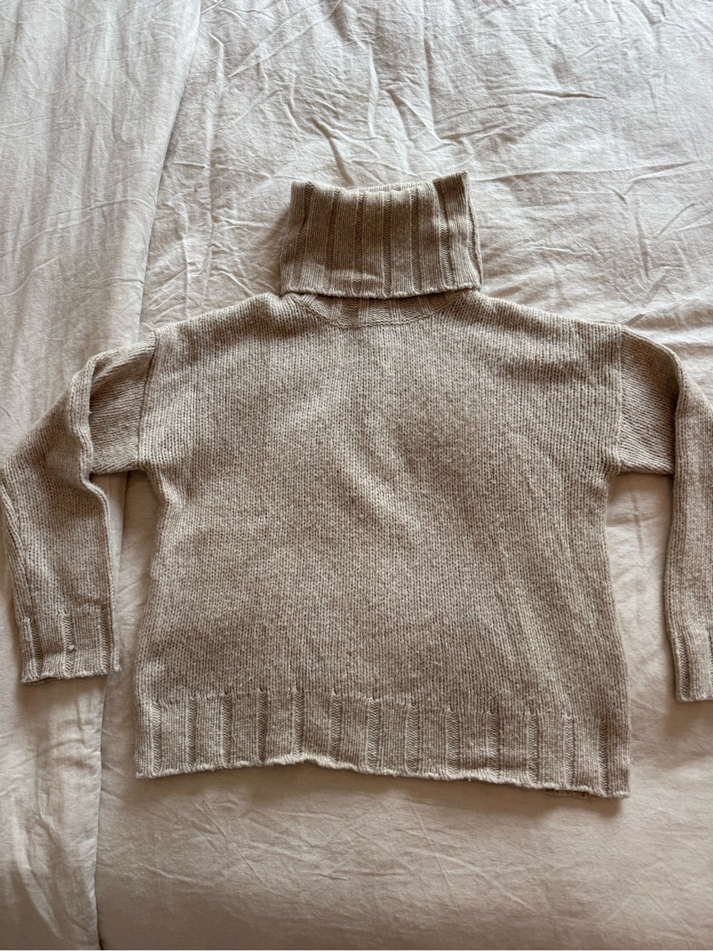 Nili Lotan Beige Turtleneck Wool Sweater